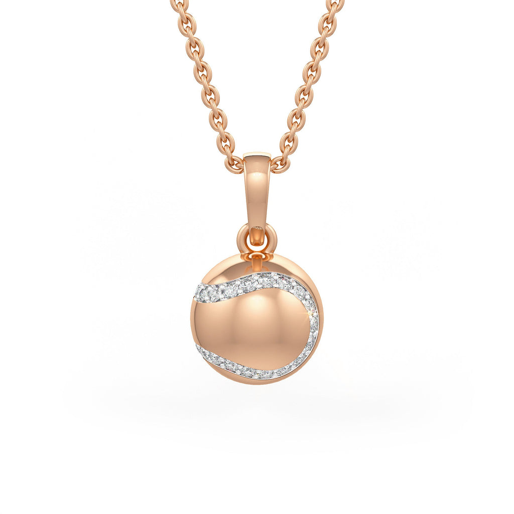 Diamond Tennis Ball Pendant in Rose Gold 0.25ct (without chain)