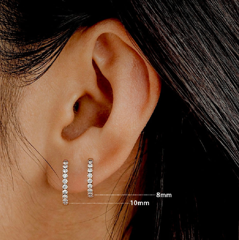 18ct yellow gold diamond hoop for cartilage piercing