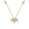 Diamond Necklace 1.40ct in 18ct Rose Gold Water Lily Flower Petals