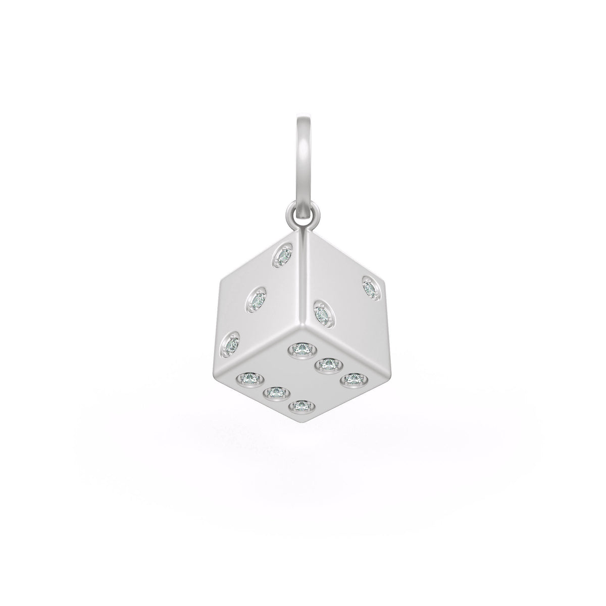 Stunning 18ct white gold dice pendant