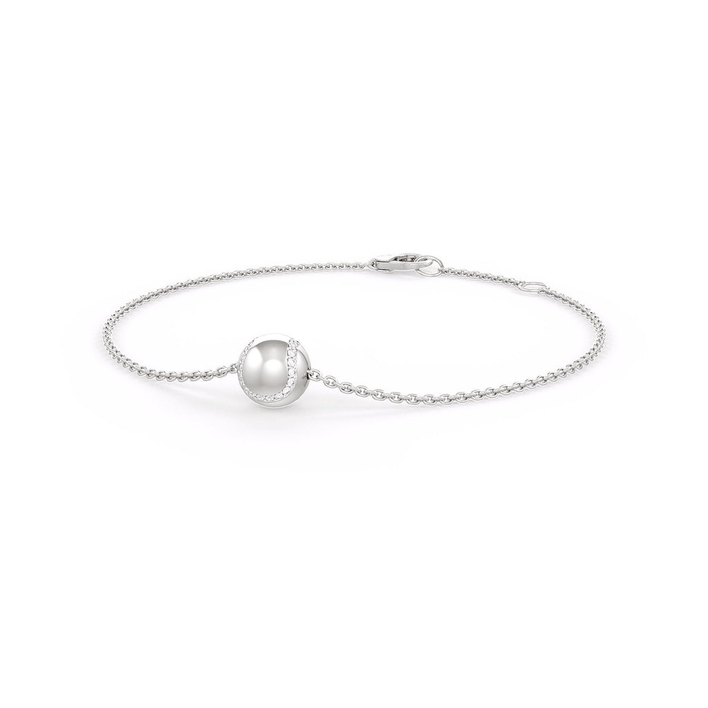 White gold bracelet with a pearl in
 0.25ct