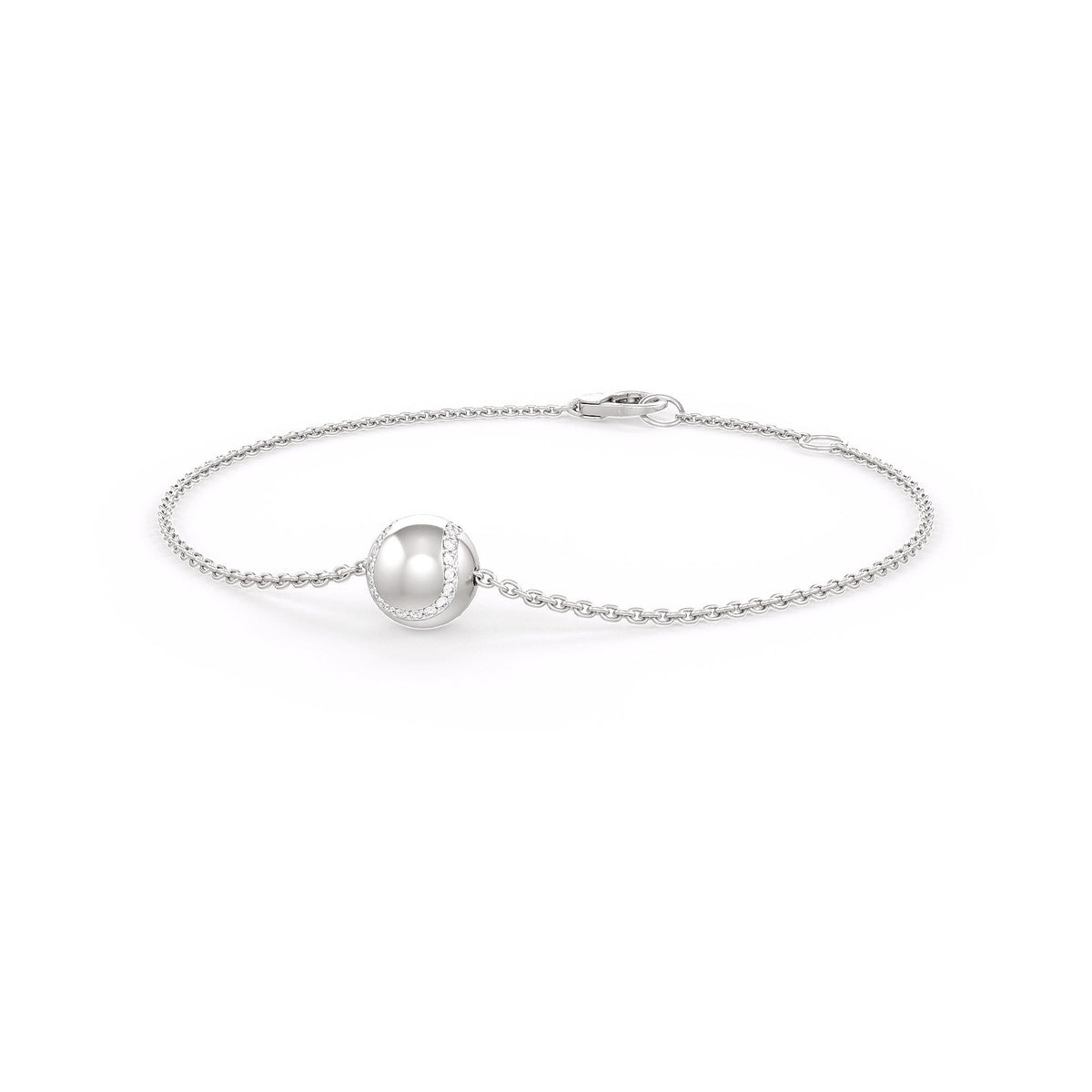 White gold bracelet with a pearl in
 0.25ct