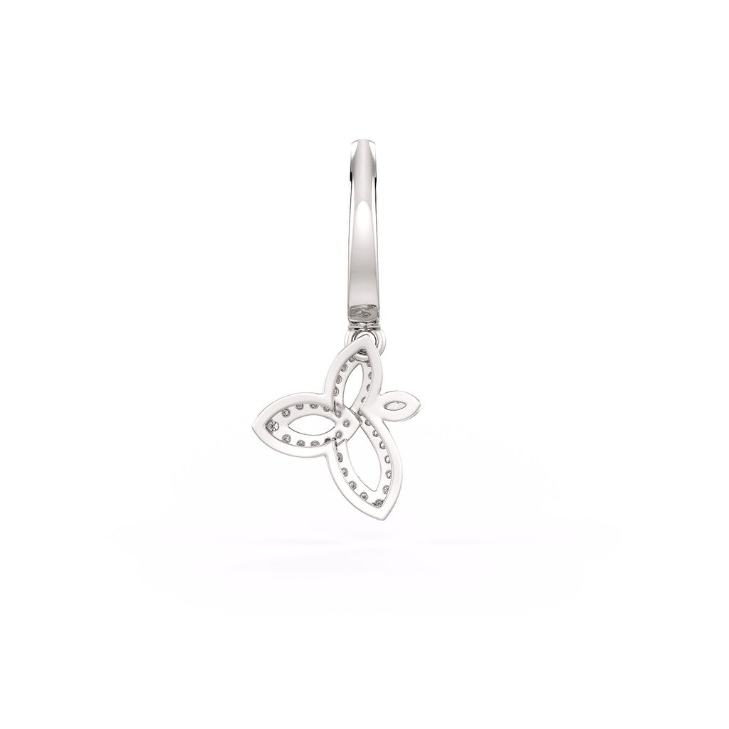 Premium quality diamond lotus flower drop earrings