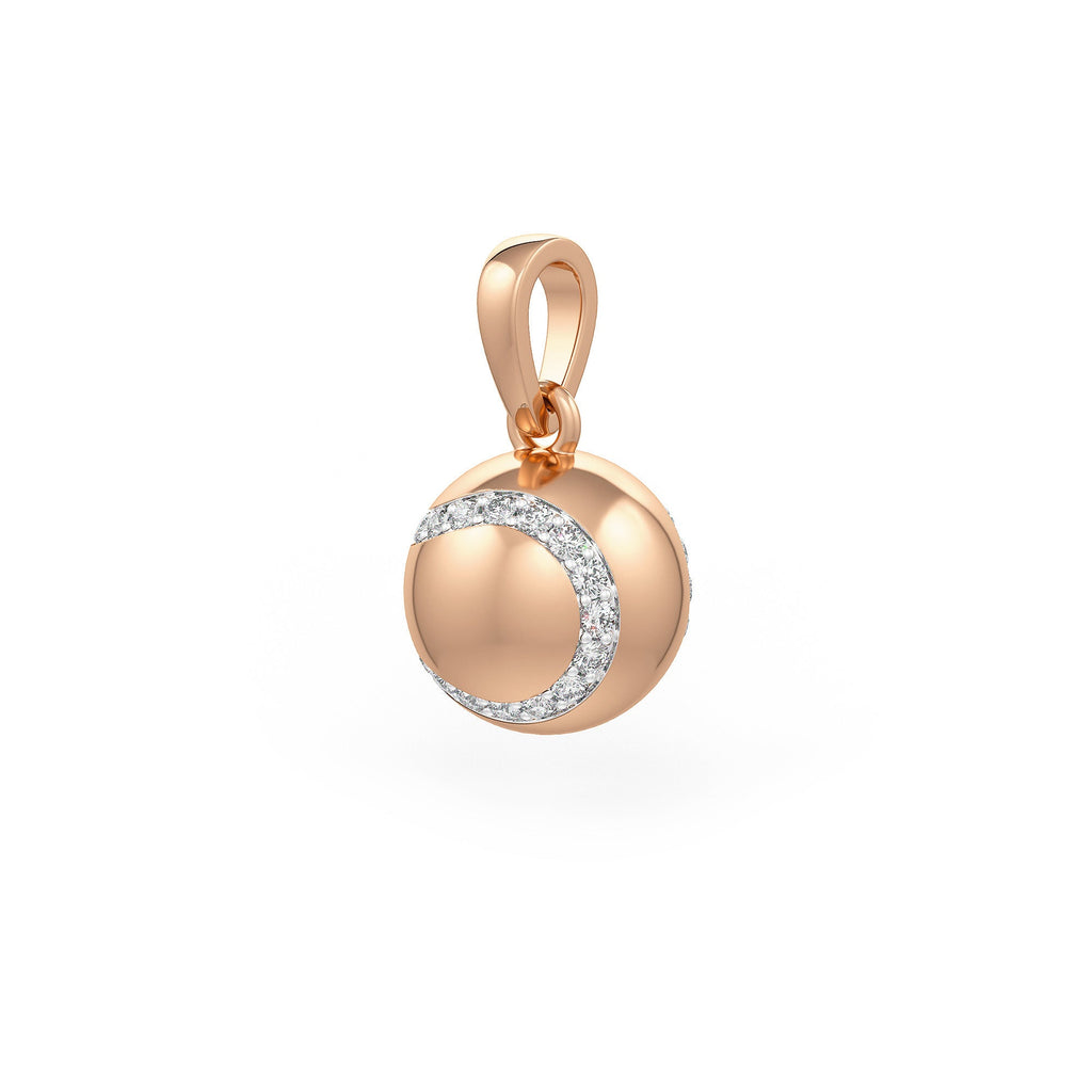 Diamond Tennis Ball Pendant in Rose Gold 0.25ct (without chain)