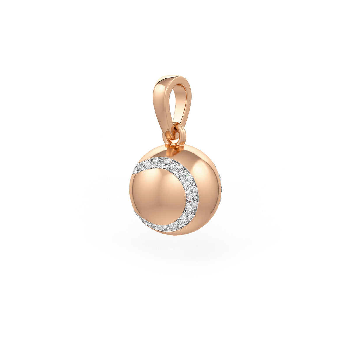 Diamond Tennis Ball Pendant in Rose Gold 0.25ct (without chain)