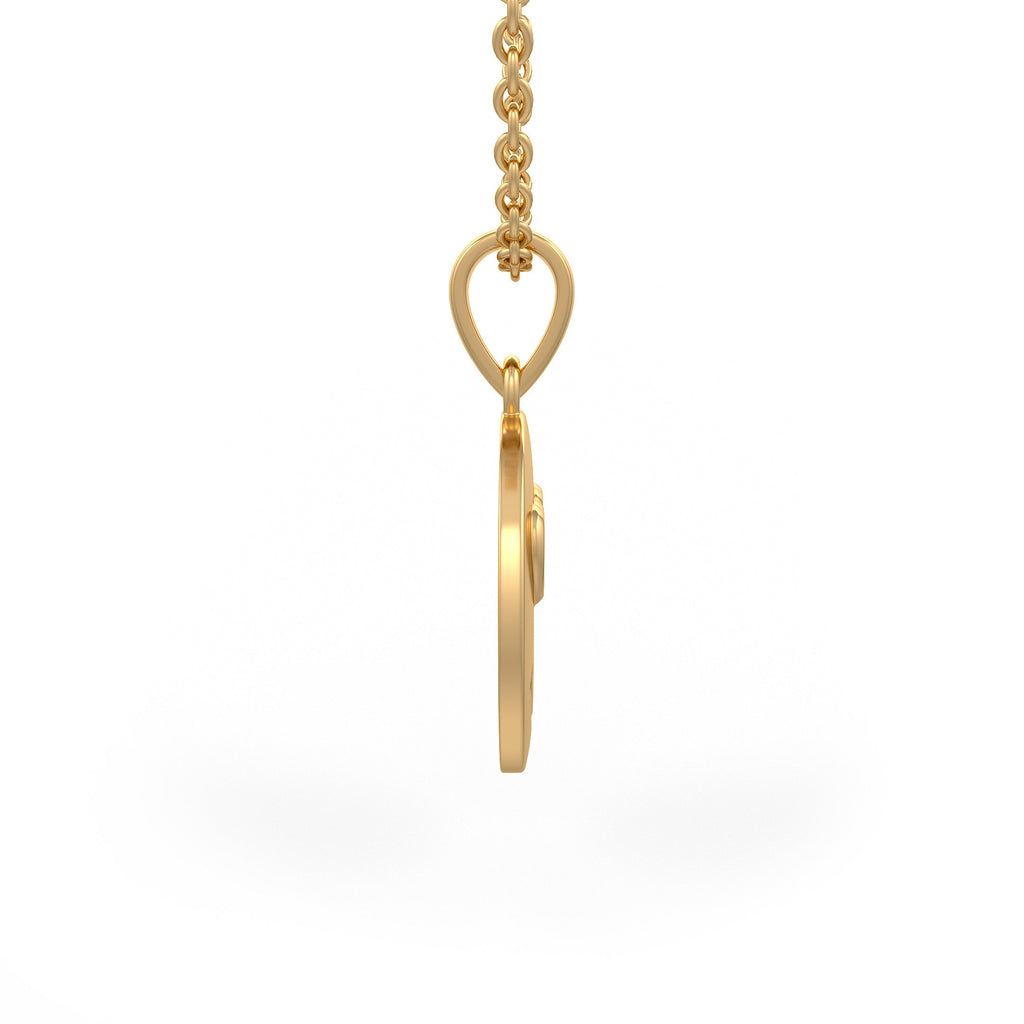 18ct gold pendant necklace with a fun in love emoji face design