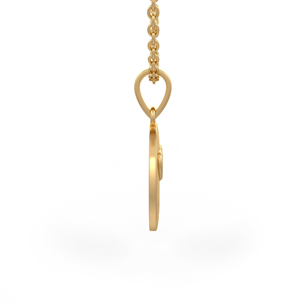 18ct gold pendant necklace with a fun in love emoji face design