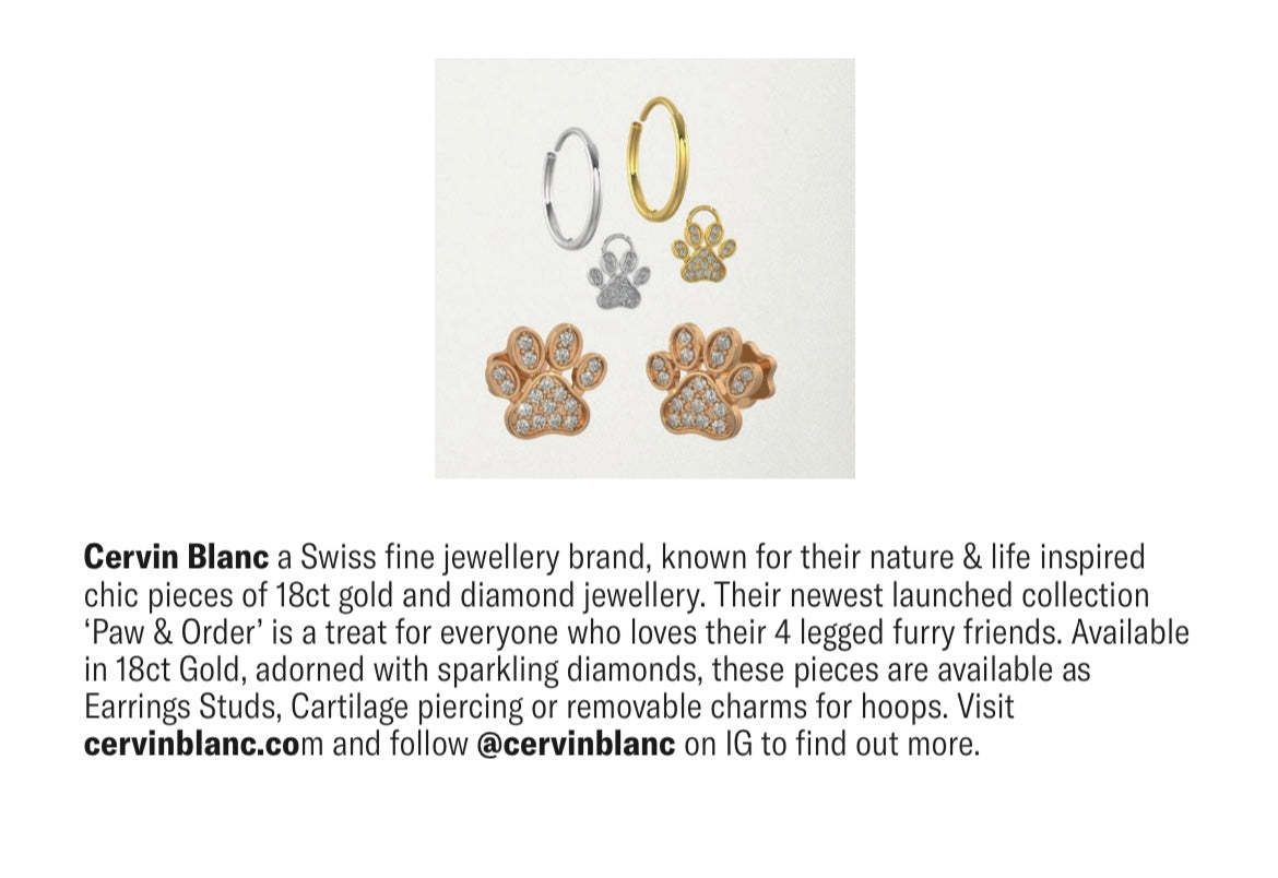 Diamond Paw Earrings Rose Gold