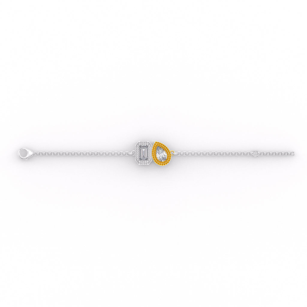  Bracciale Toi Et Moi con diamanti da 0,40 ct in oro bianco 18 ct bicolore