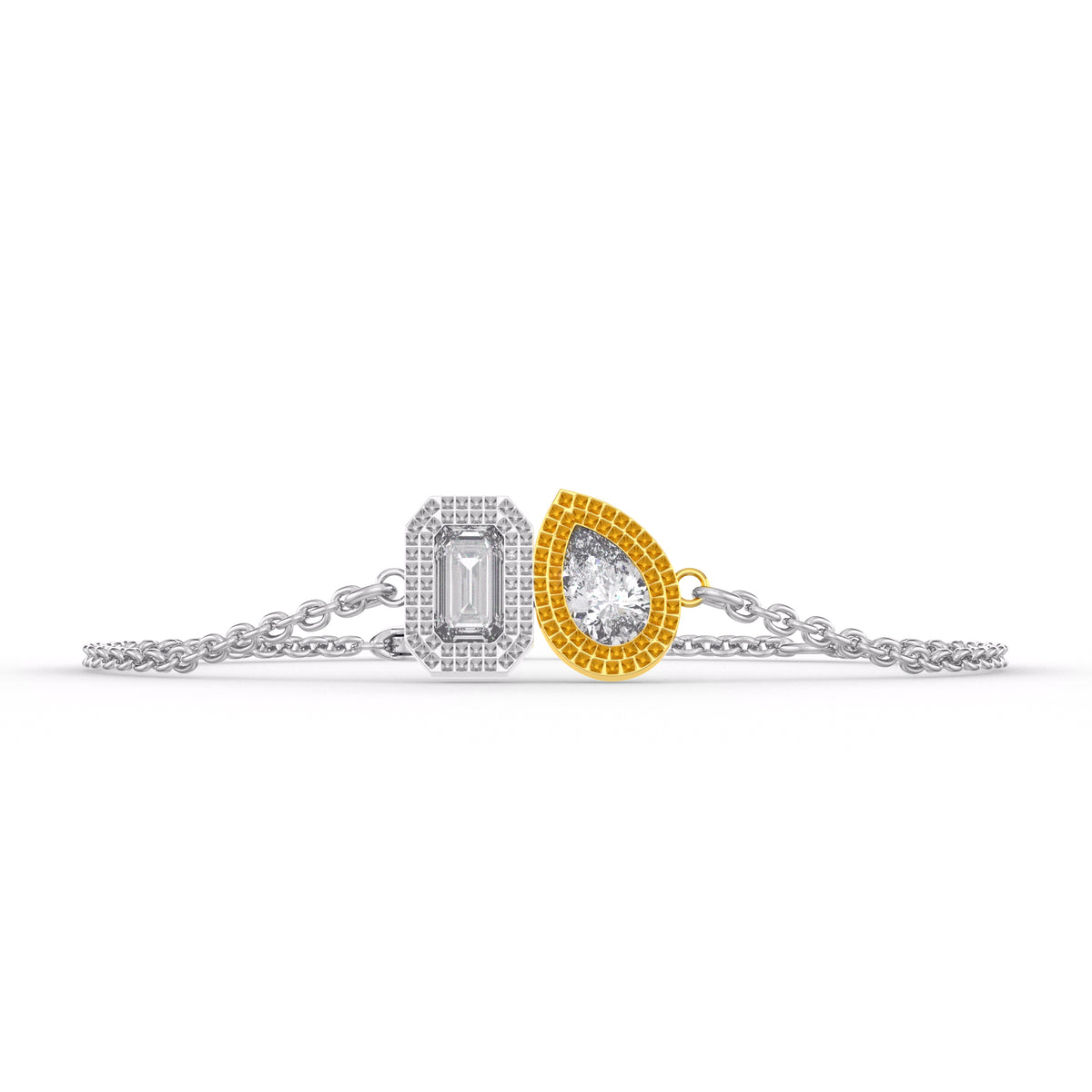  Bracciale Toi Et Moi con diamanti da 0,40 ct in oro bianco 18 ct bicolore
