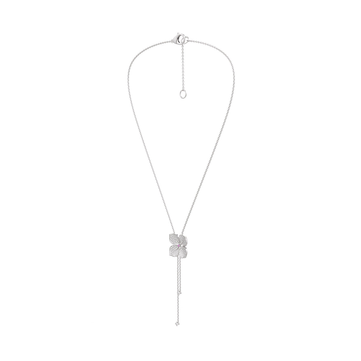 Diamond Necklace Hydrangea Flower 1.80ct 18ct White Gold