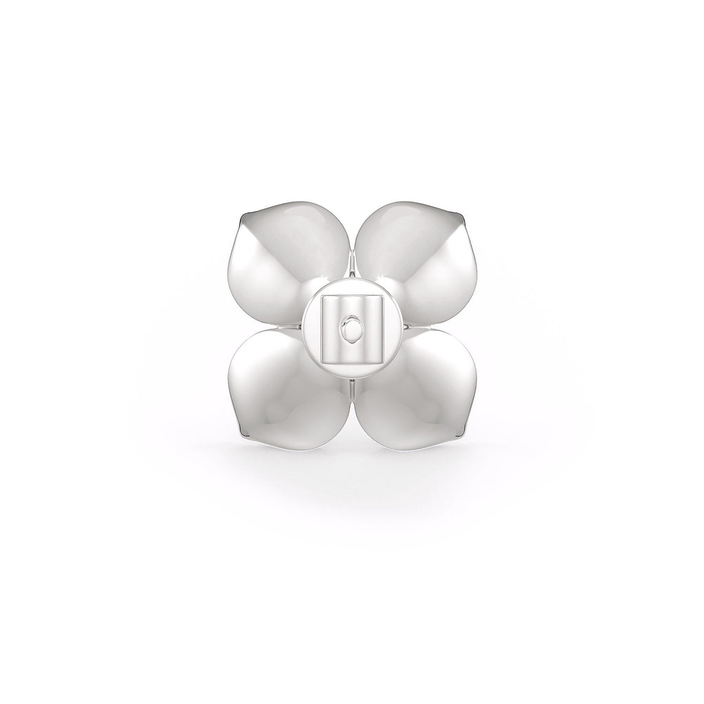 Back view of 18ct white gold hydrangea earrings