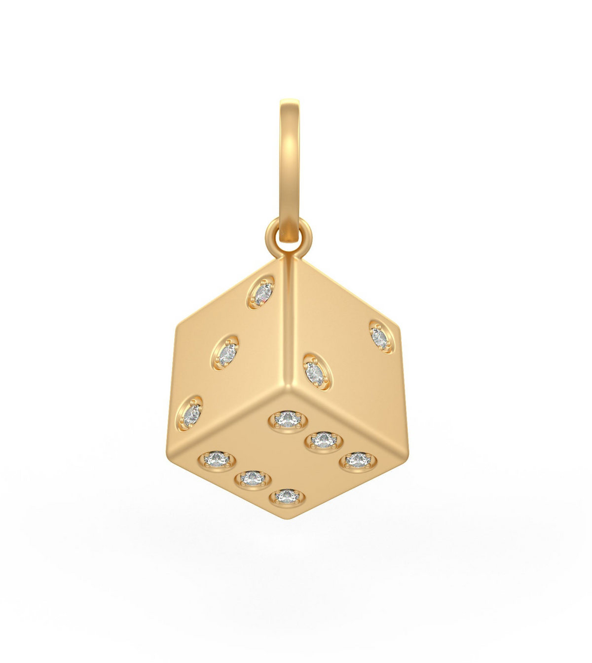 Diamond dice pendant 6.5g luxury gold