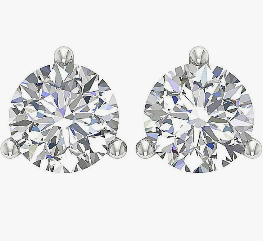 Elegant 18ct gold solitaire diamond studs with hidden halo