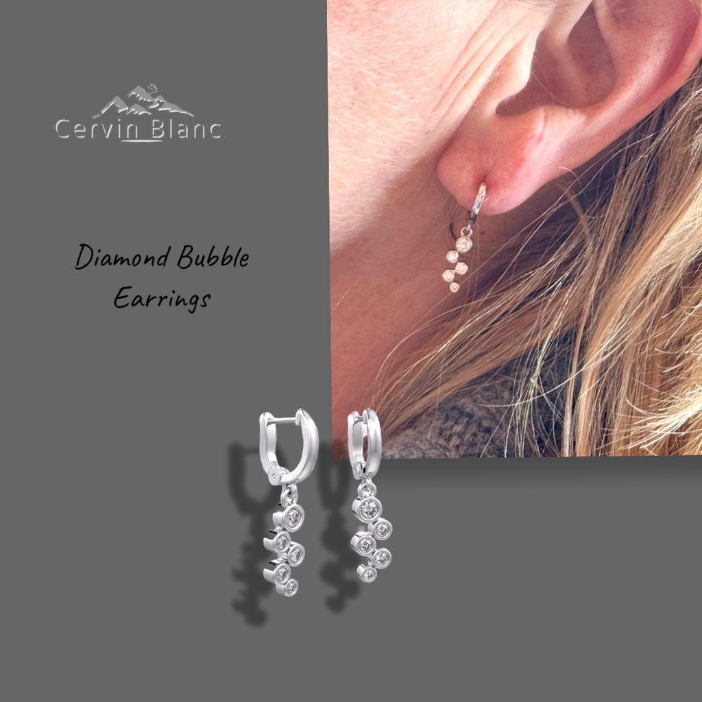Sparkling 0.40ct Diamond Bubble Hoop Earrings