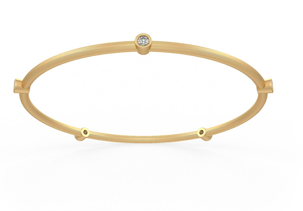 Forever Brilliant: Diamond Eternity Bangle in 18K Rose Gold