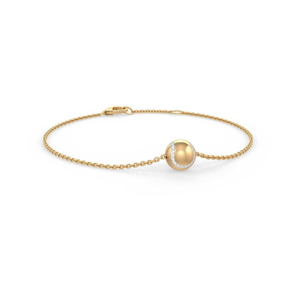 Diamond Tennis Ball Bracelet in Yellow Gold 0.25ct