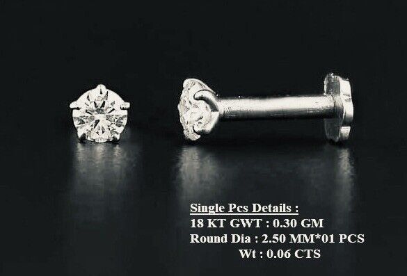 Solitär-Nasenstecker mit Diamant | 18 Karat Weißgold