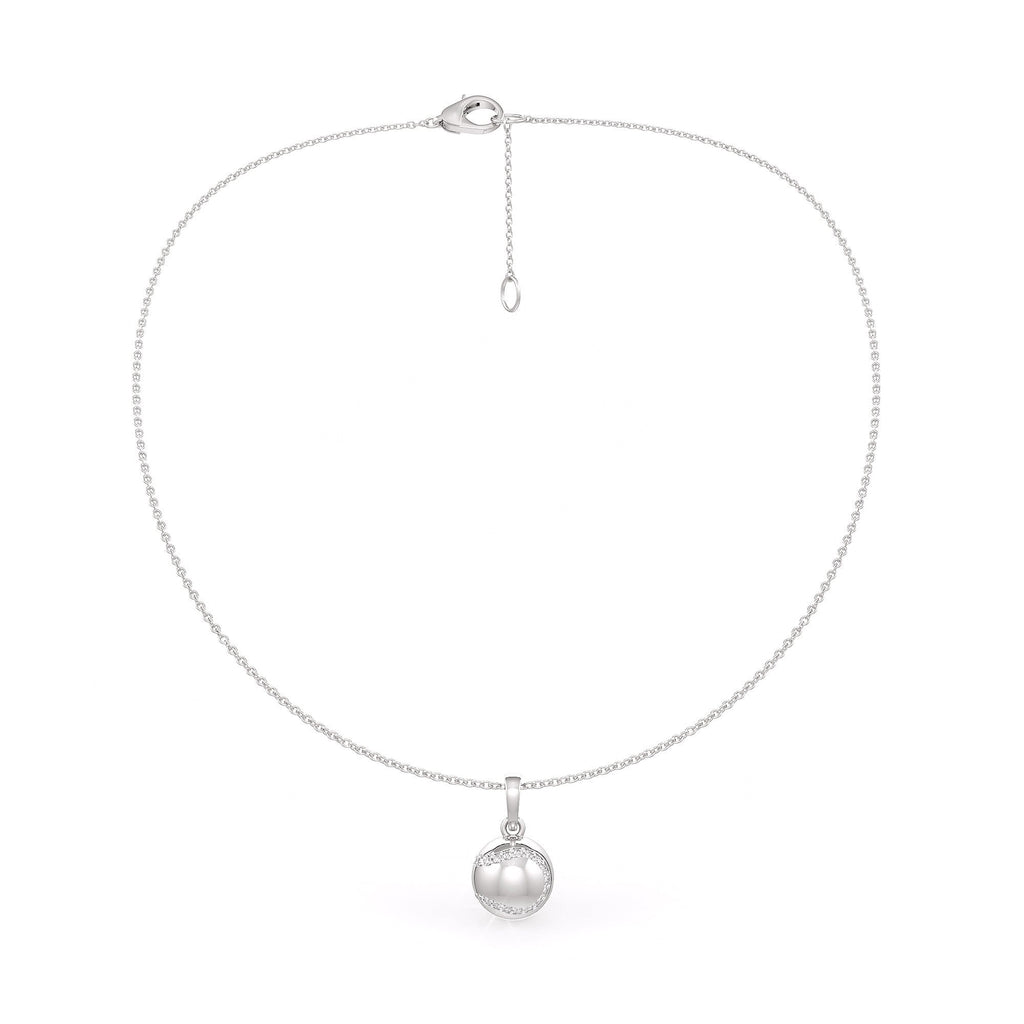 Diamond Tennis Ball Pendant in White Gold 0.25ct (without chain)