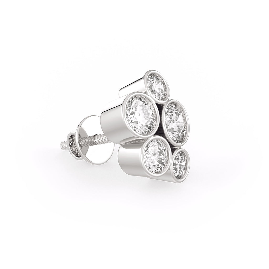 1ct Bubble Diamond Earrings White Gold
