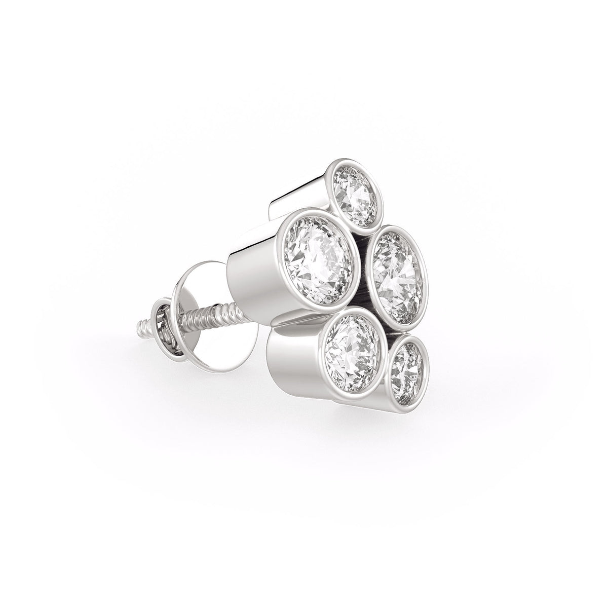 1ct Bubble Diamond Earrings White Gold