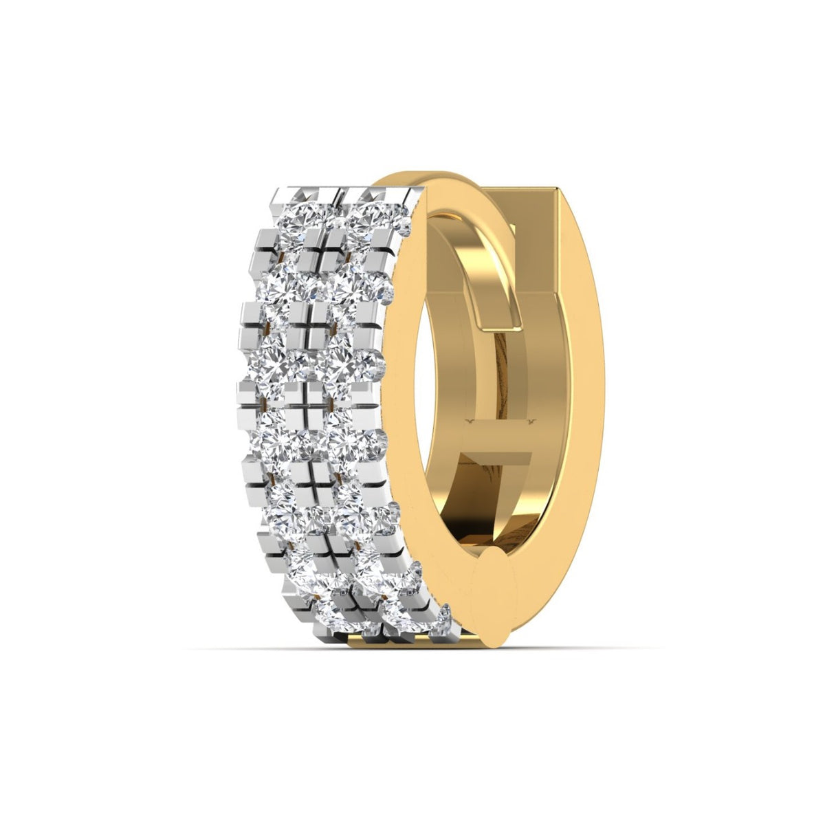 Modern luxury diamond ear hoop