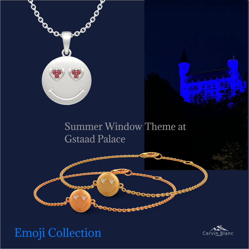 Emoji heart eyes diamond bracelet gold