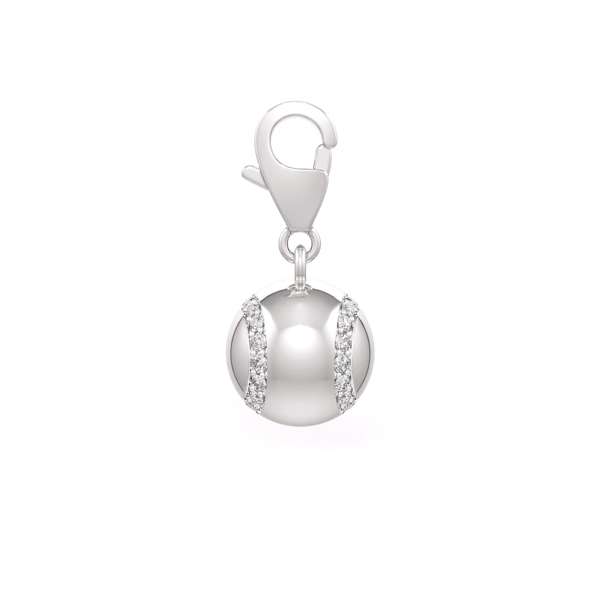 Diamond Tennis Ball Charm 0.25ct in White Gold