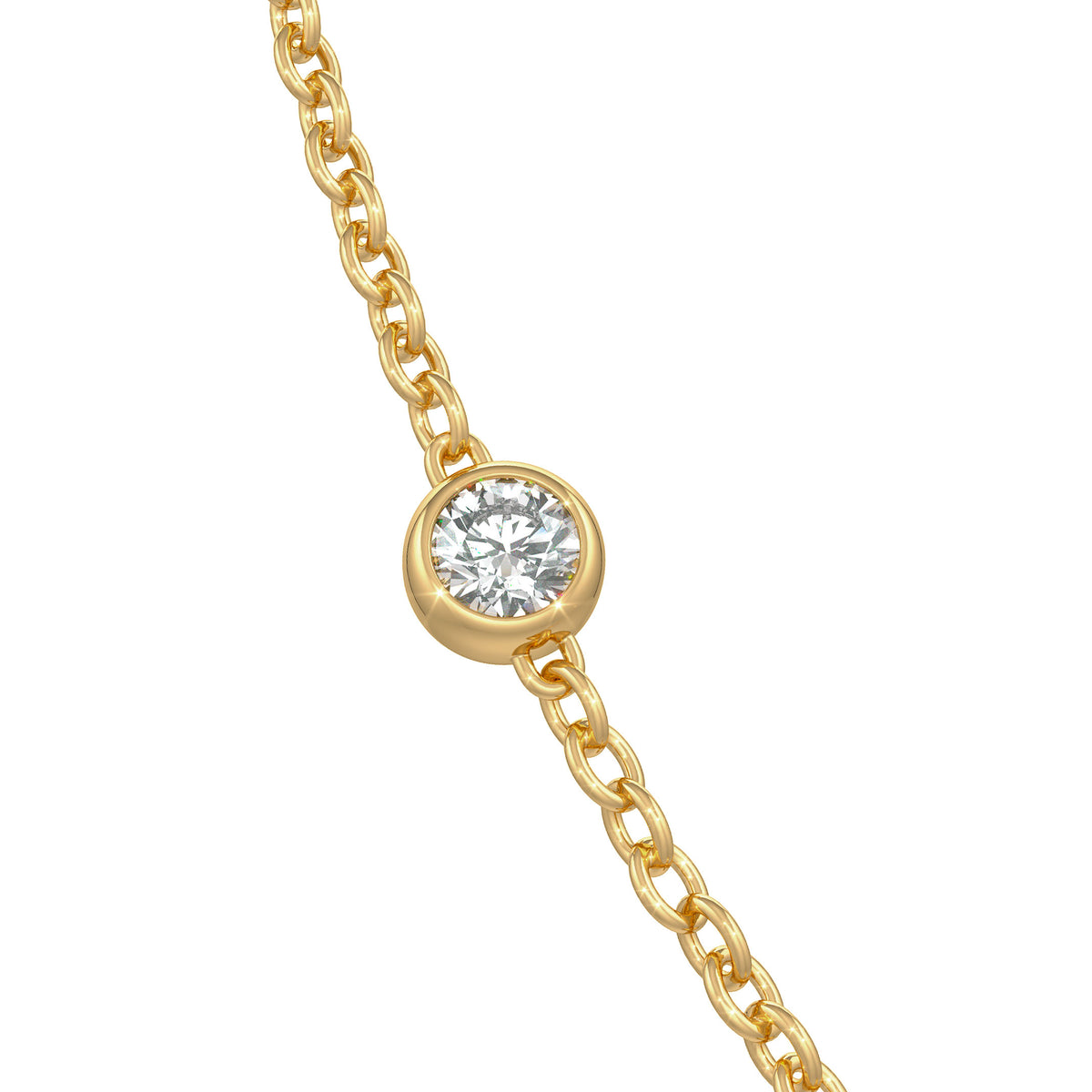 Élégance discrète : Collier sautoir en or jaune 18 carats et diamants