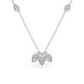 Diamond Necklace 1.40ct in 18ct White Gold Water Lily Flower Petals