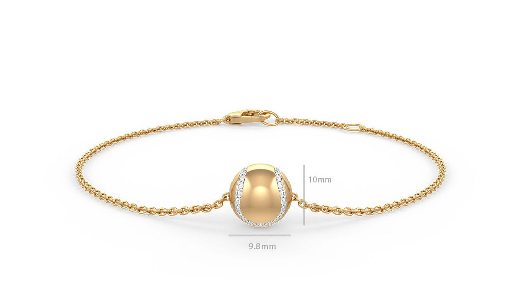 Gold bracelet with a spherical gold charm in 0.25ct
