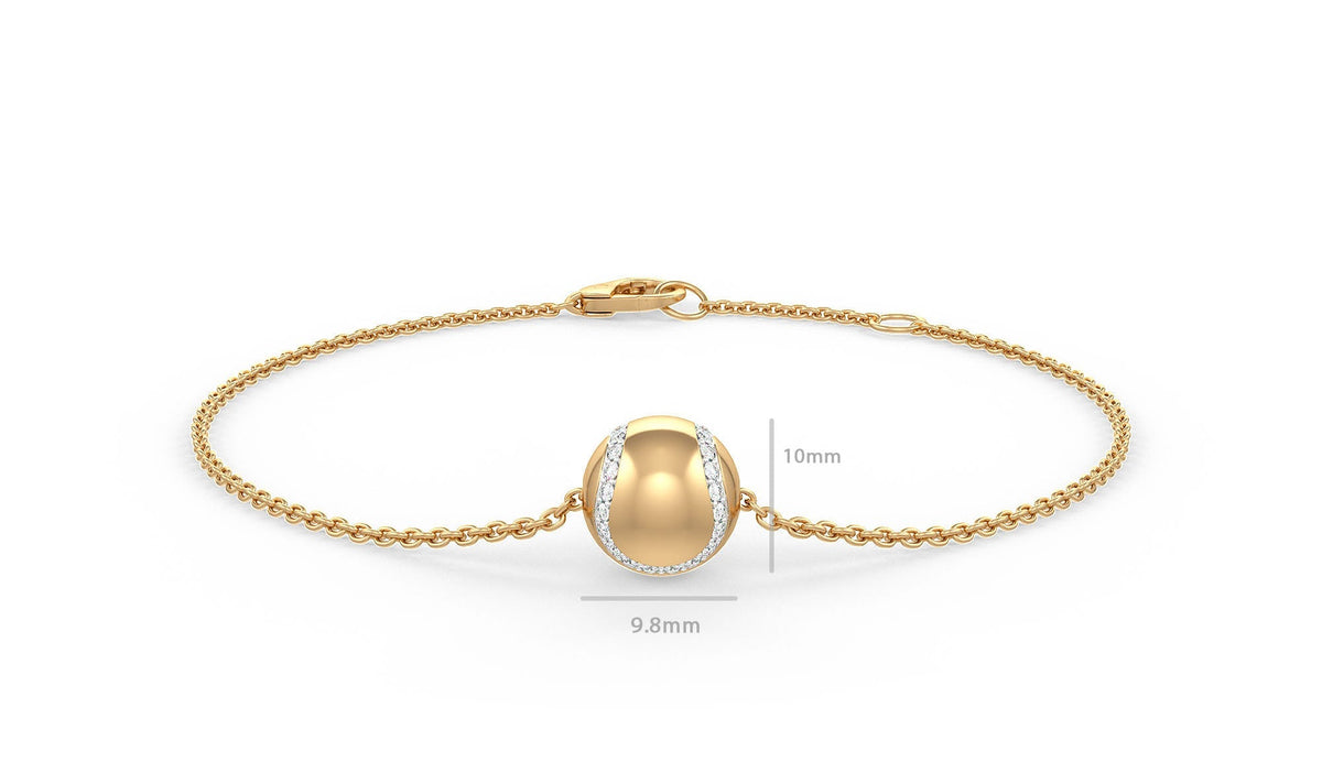 Gold bracelet with a spherical gold charm in 0.25ct