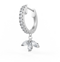 18ct White Gold Diamond Hoop with Lotus Drop