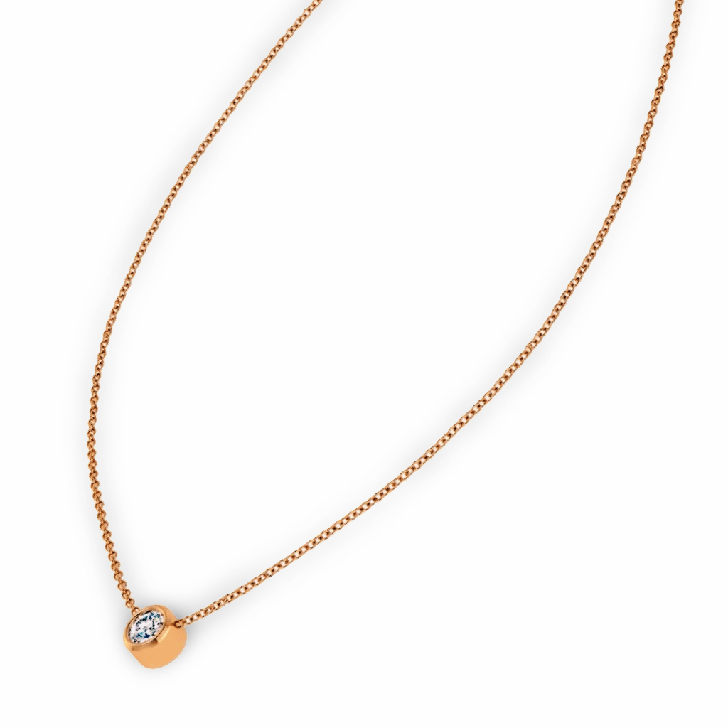 Fine rose gold chain with sparkling diamond pendant