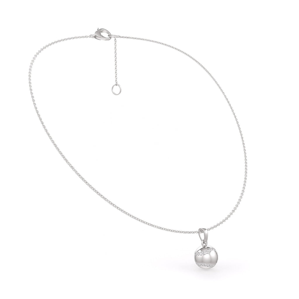 Diamond Tennis Ball Pendant in White Gold 0.25ct (without chain)