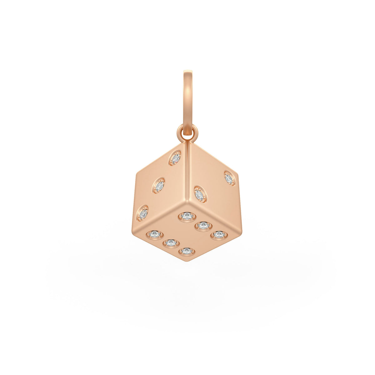 0.32ct diamond dice pendant charm
