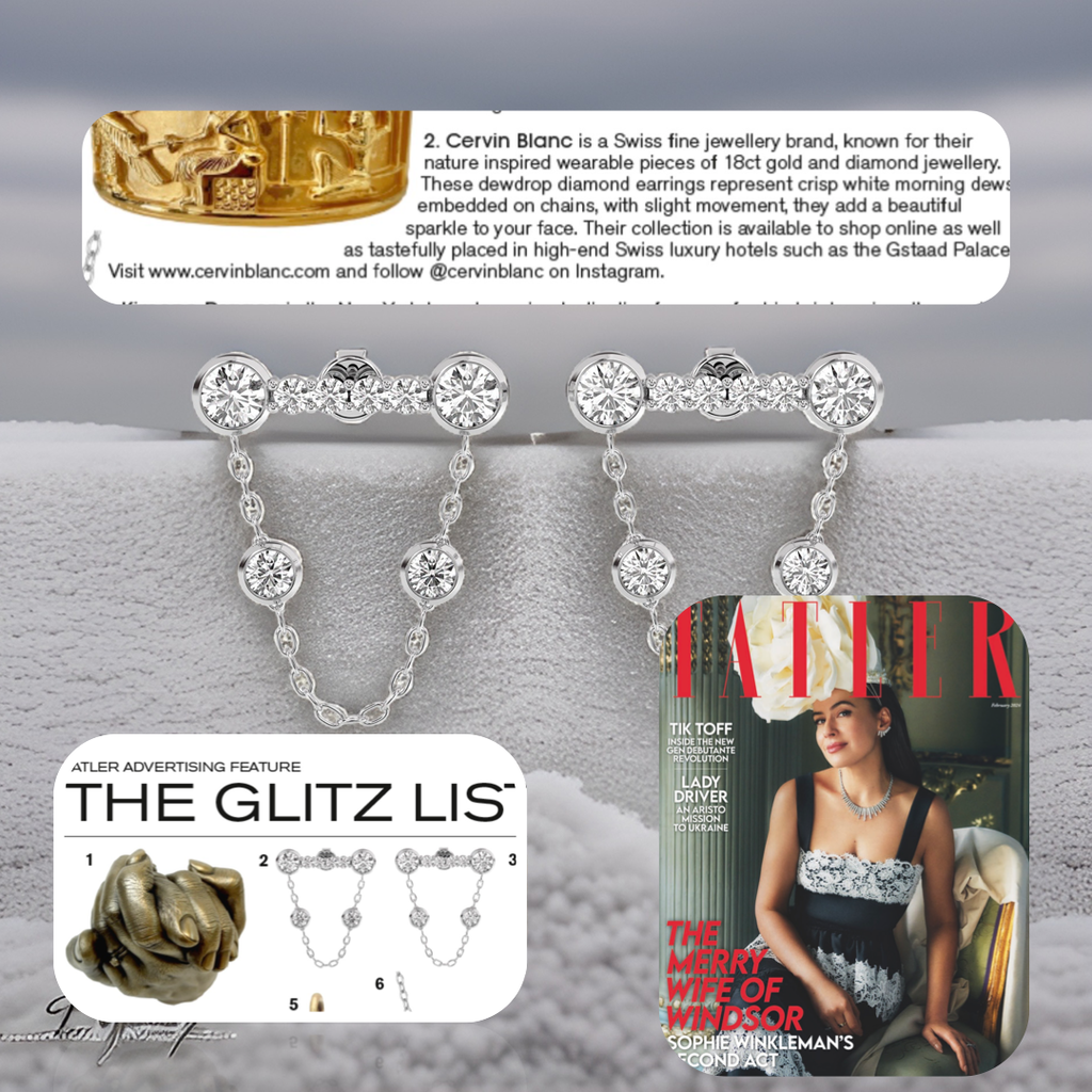 Boucles d'oreilles pendantes en or blanc avec diamants et chaîne en forme de goutte
