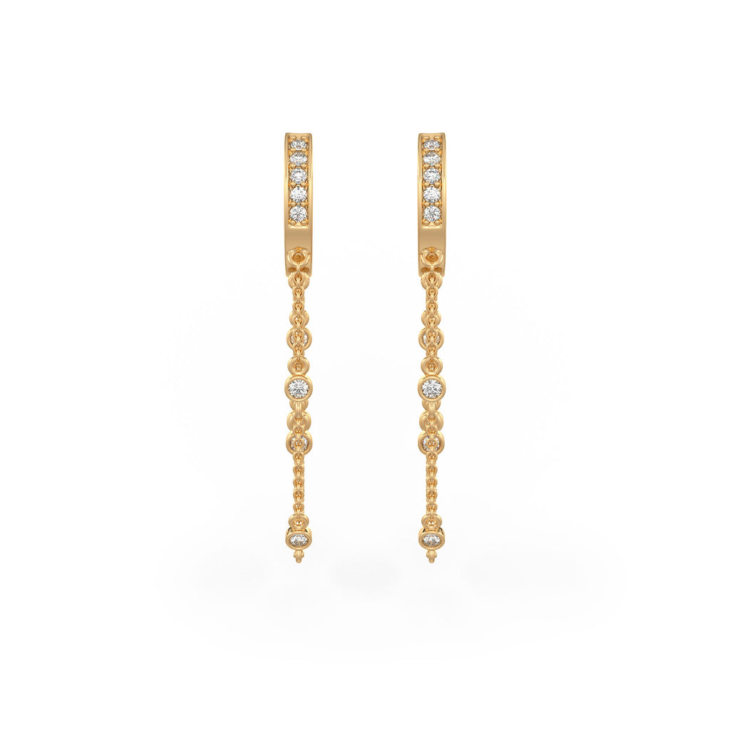 18ct yellow gold chain hoop earrings