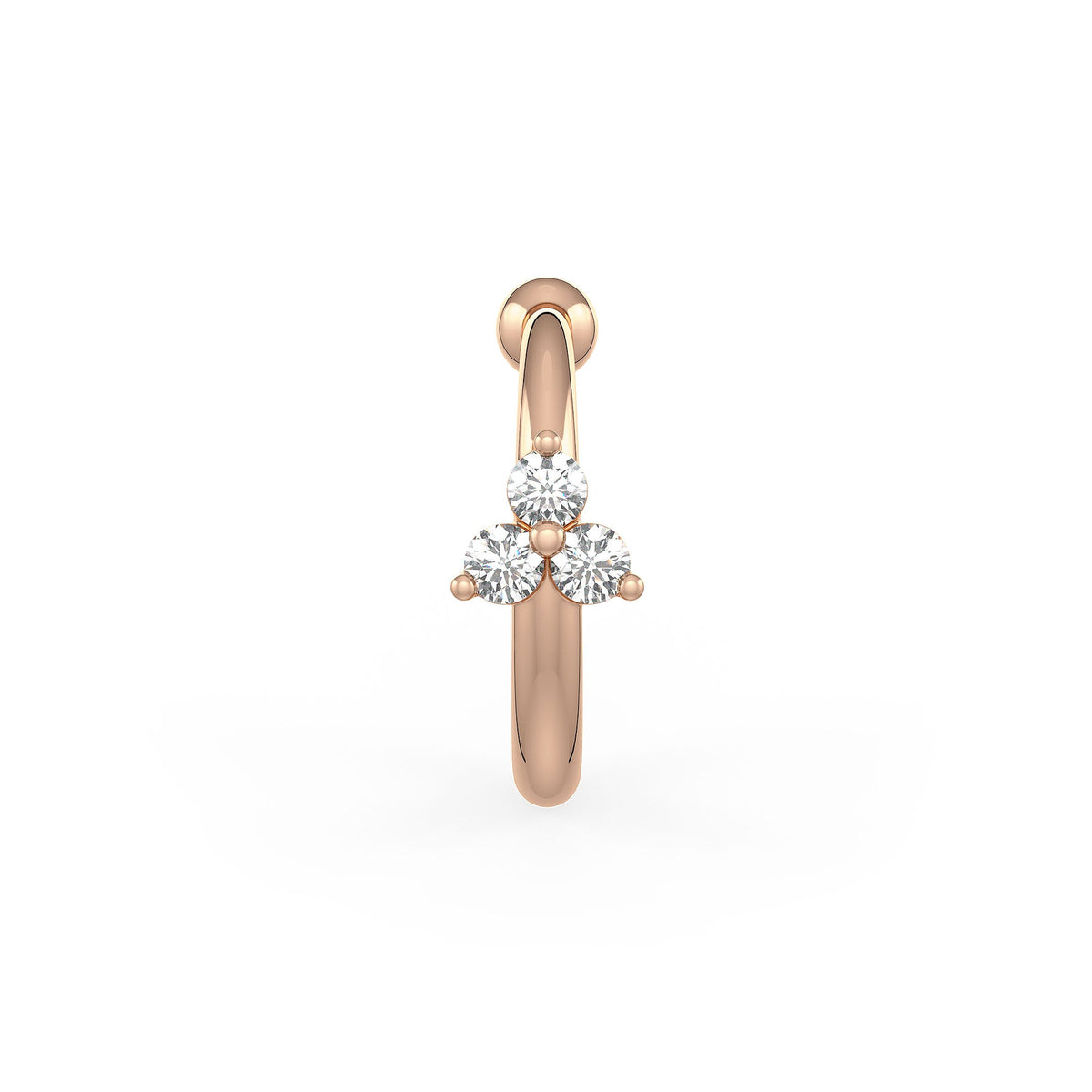 Natural 0.06ct diamond nose hoop