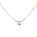  Collana con diamante solitario in oro bianco 18 carati