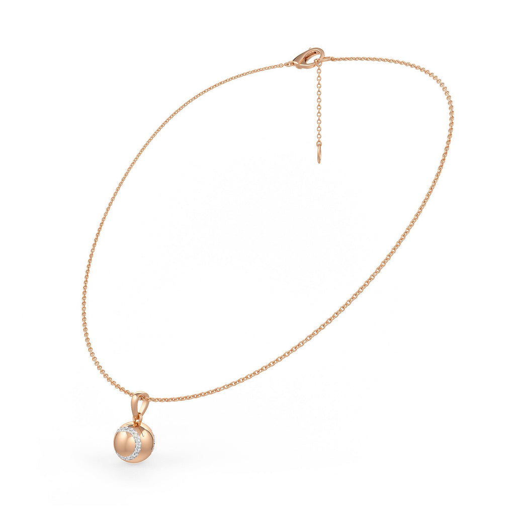 Diamond Tennis Ball Pendant in Rose Gold 0.25ct (without chain)