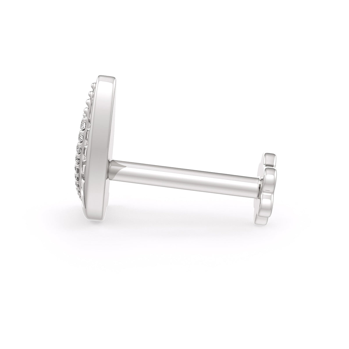 18ct white gold diamond leaf nose jewellery