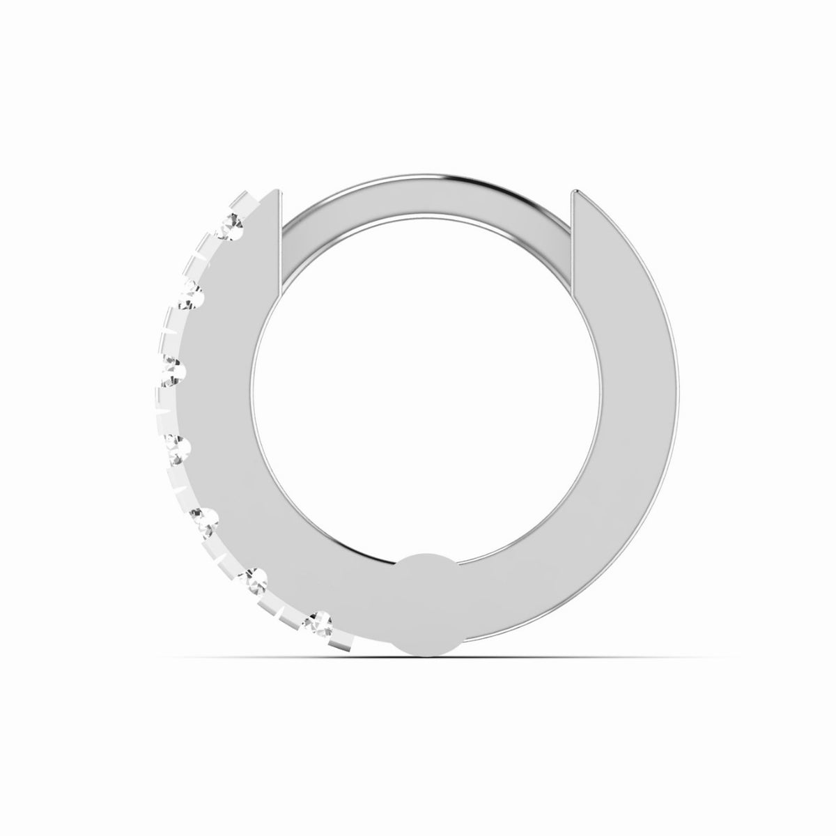 Dazzling double row diamond hoop earring