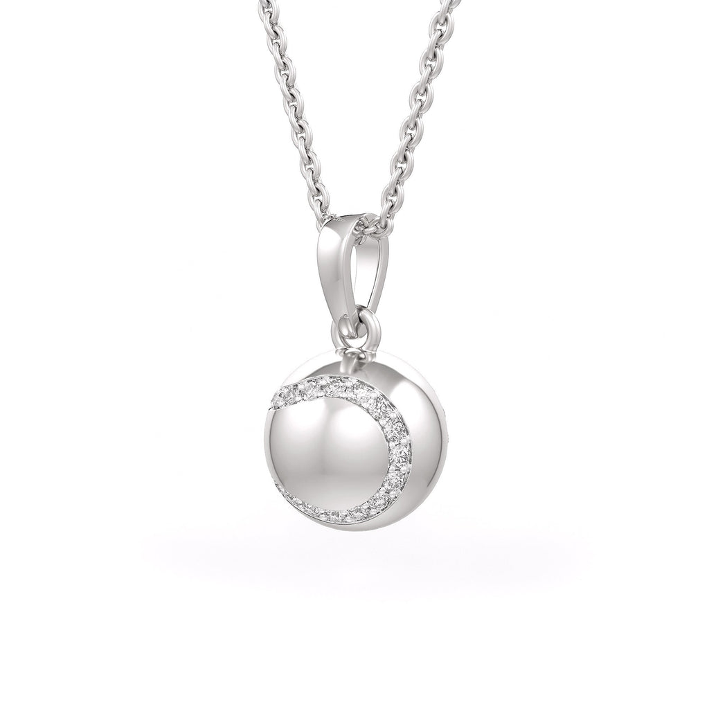 Diamond Tennis Ball Pendant in White Gold 0.25ct (without chain)