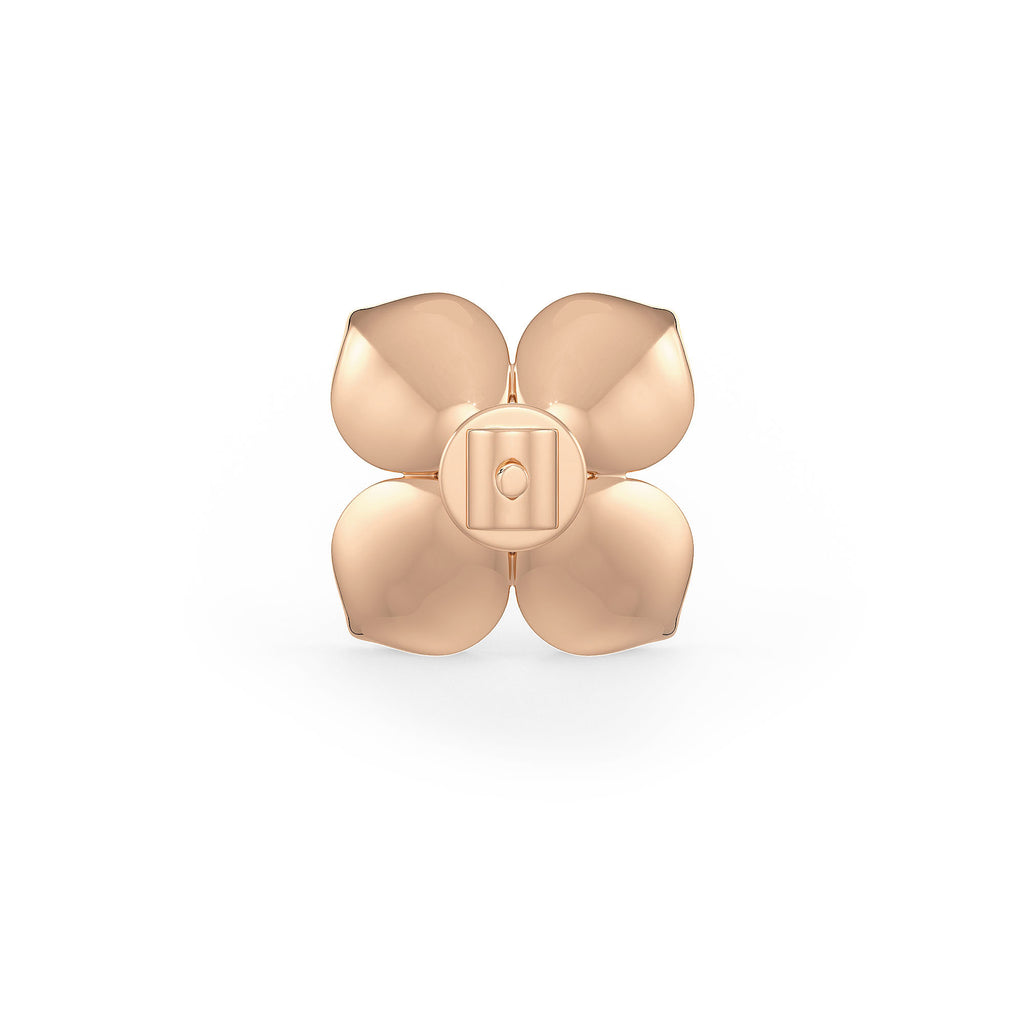 Back view of a stylish diamond earring in 18ct rose gold 