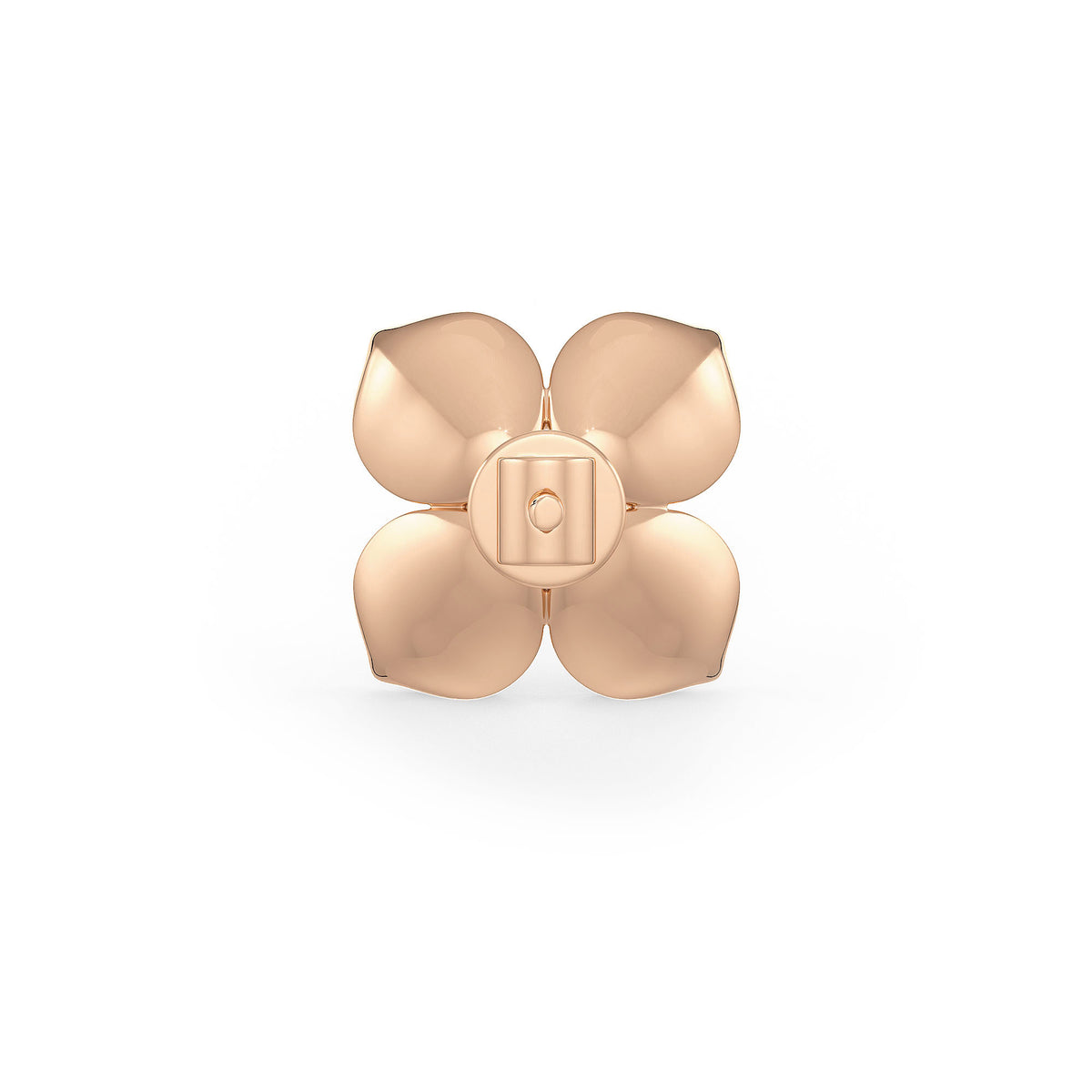 Back view of a stylish diamond earring in 18ct rose gold 