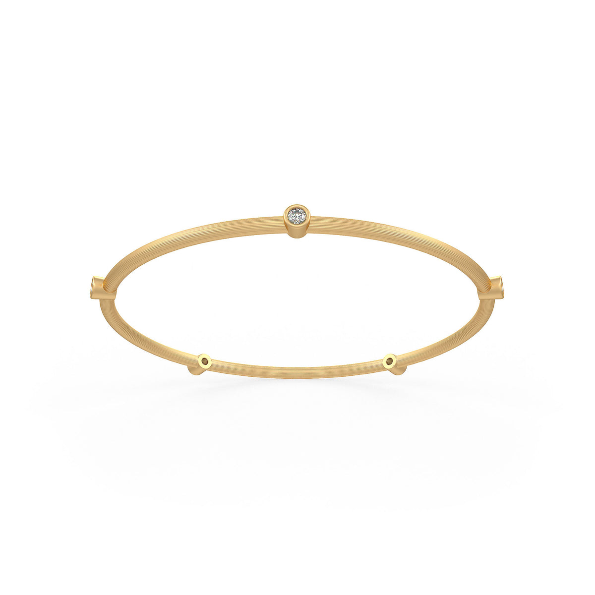 Forever Brilliant: Diamond Eternity Bangle in 18K Rose Gold