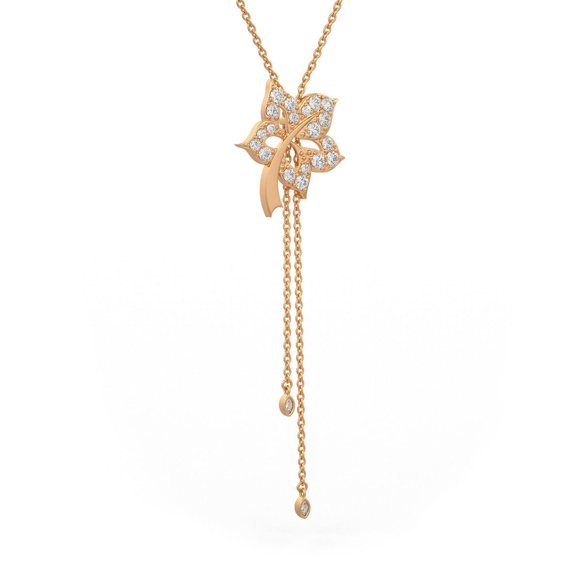  Collana Time Capsule con ciondolo a forma di fiore in diamanti in oro rosa 18 carati
