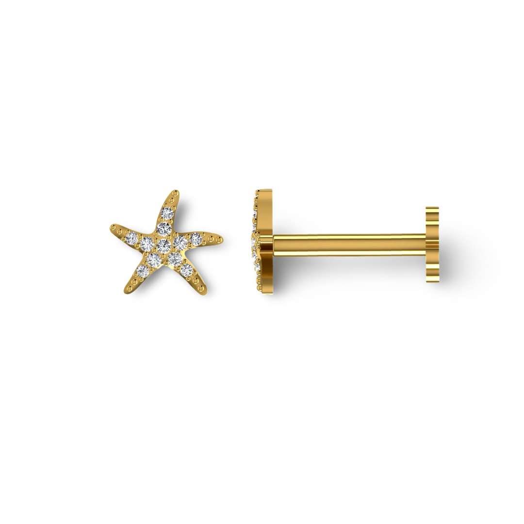 Elegant 18ct yellow gold nose stud