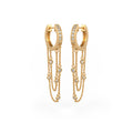 Double chain eternity hoops gold